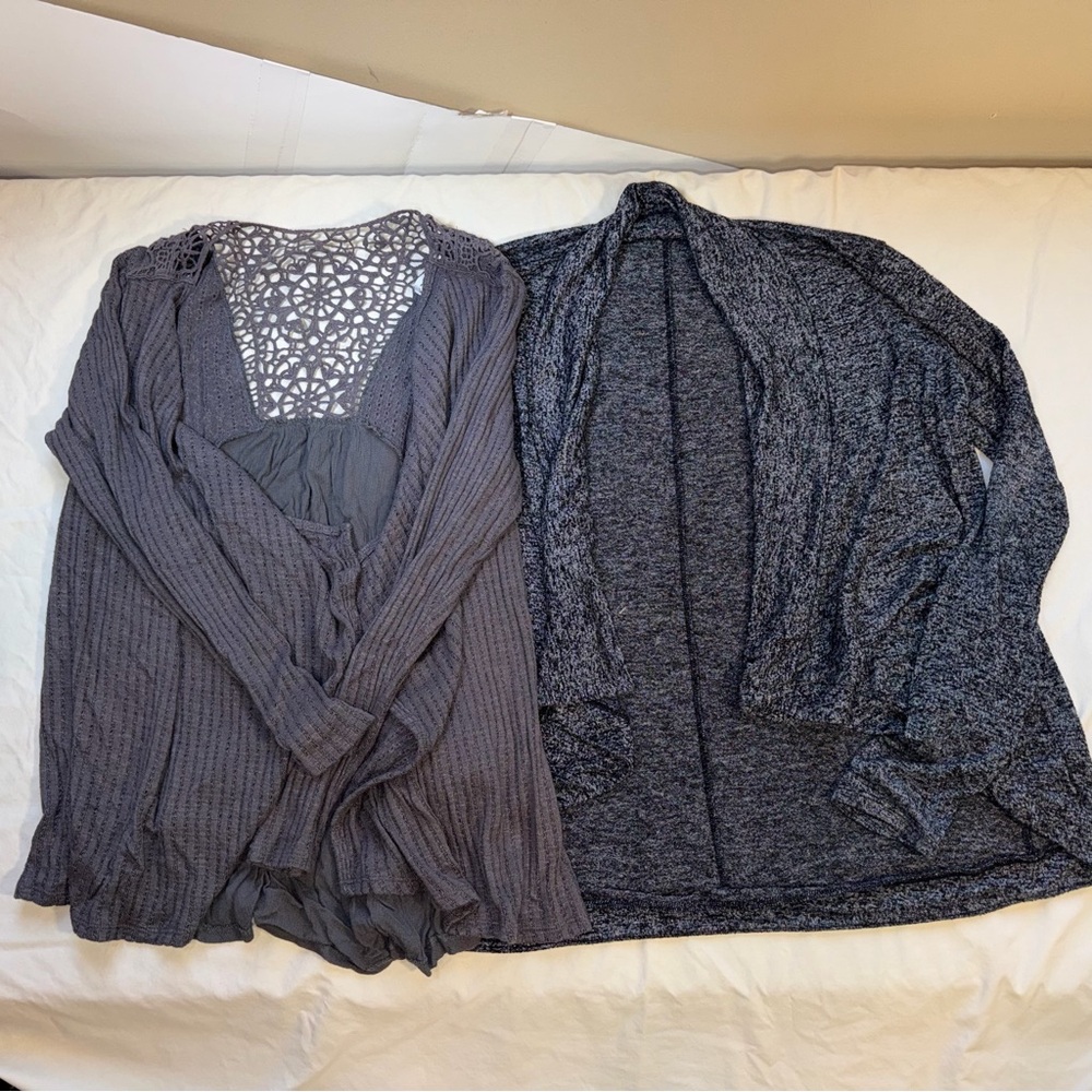Maurices Knox Rose Drape Front Gray Cardigans